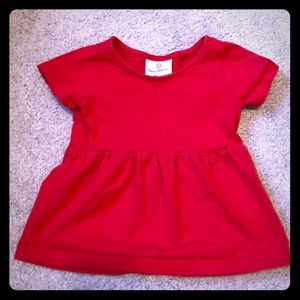 Hanna Andersson Red peplum short sleeve top 80cm
